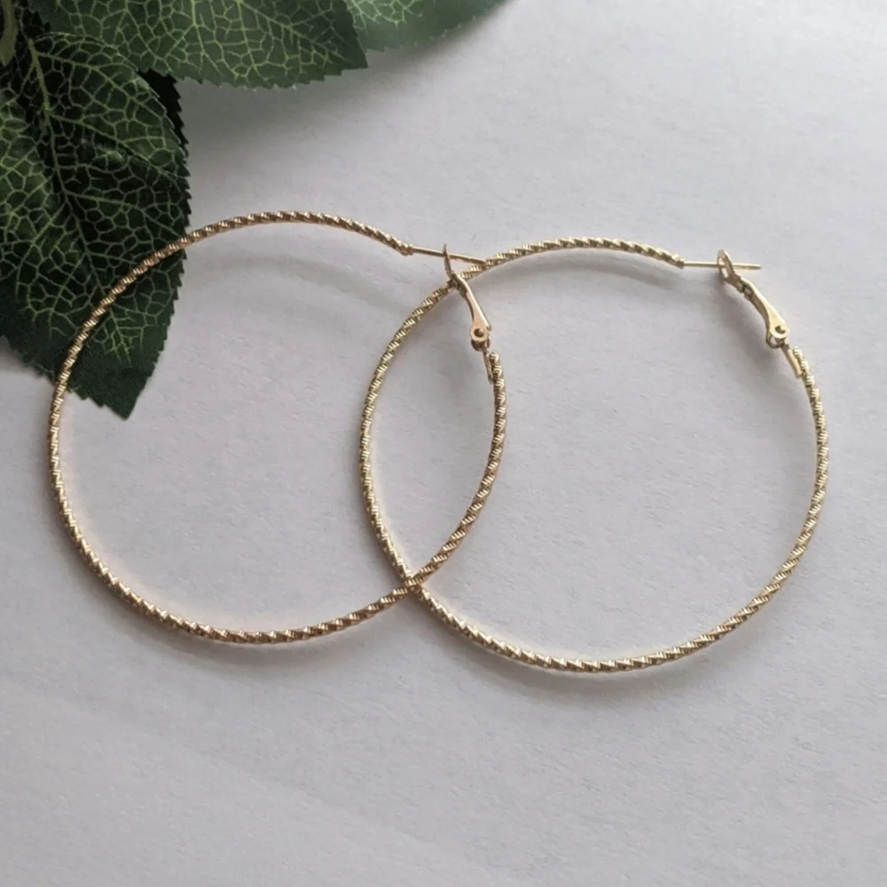 Gold Hoop Earrings - Picture 1 of 3